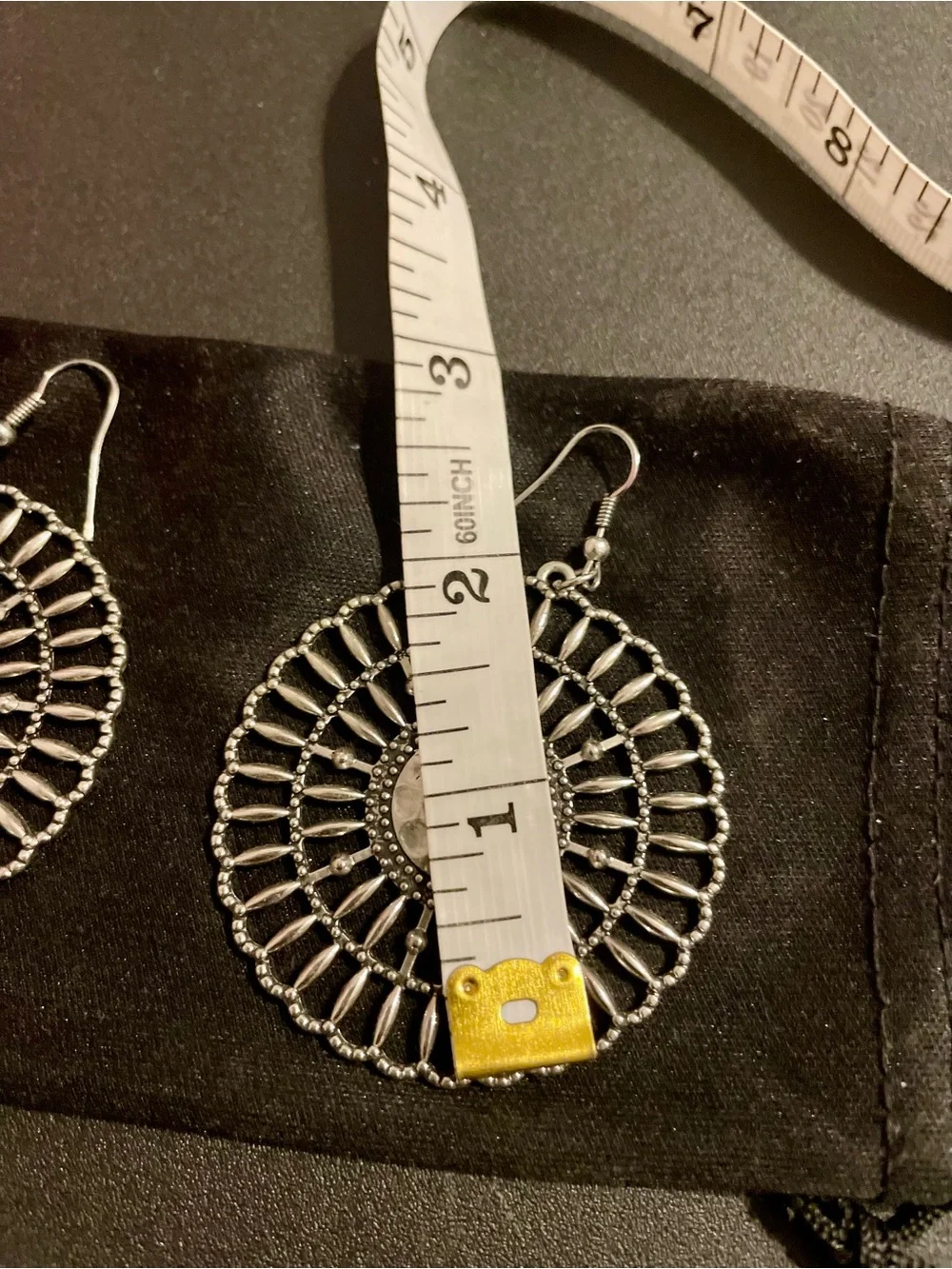 Silver METAL Filigree Circle Drop Earrings - Women Accessories